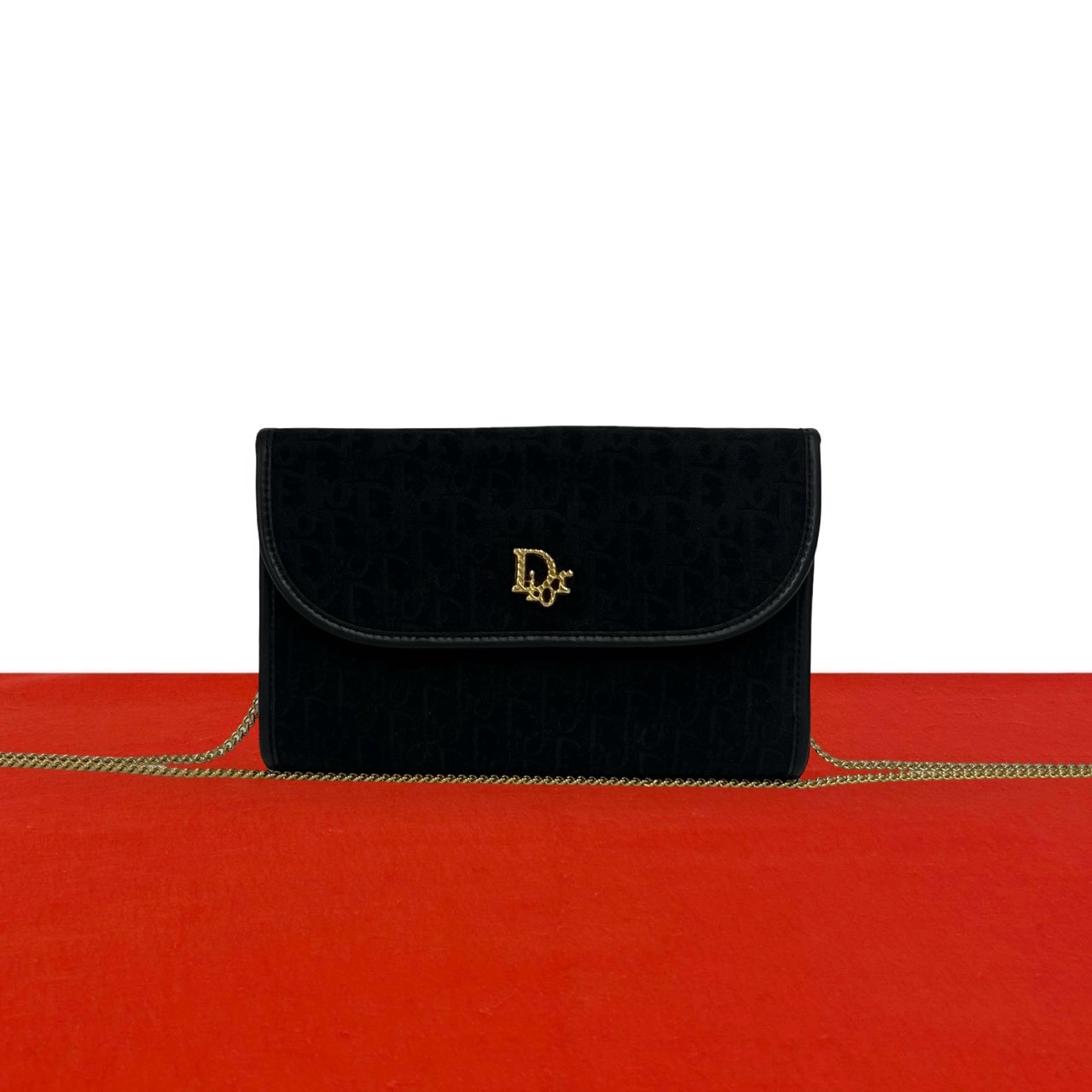 Christian Dior ディオール トロッター 柄 ロゴ 金具 キャンバス レザー ショルダーバッグ ブラック
21539