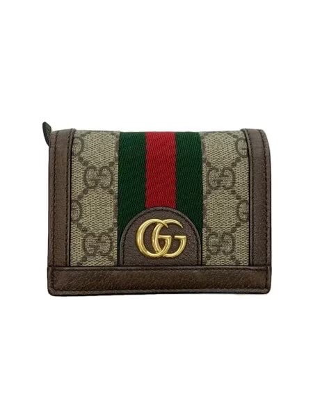 GUCCI GG Supreme Ophidia GG Card Case Wallet "Beige/Ebony"