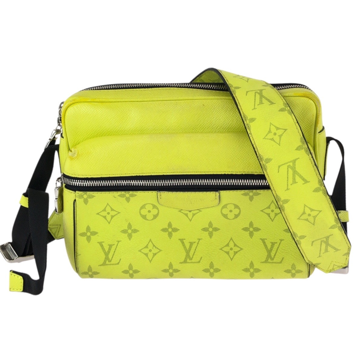 LOUIS VUITTON ルイヴィトン タイガラマ モノグラム アウトドア メッセンジャー PM イエロー ブラック シルバー金具 PVC ショルダーバッグ メッセンジャーバッグ 602909 【中古】
