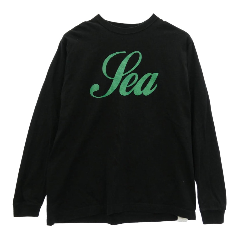 WIND AND SEA ウィンダンシー カットソー WDS-CS-307 Glitter L/S Tee ロゴ プリント 長袖 Tシャツ カットソー ブラック系 M【中古】