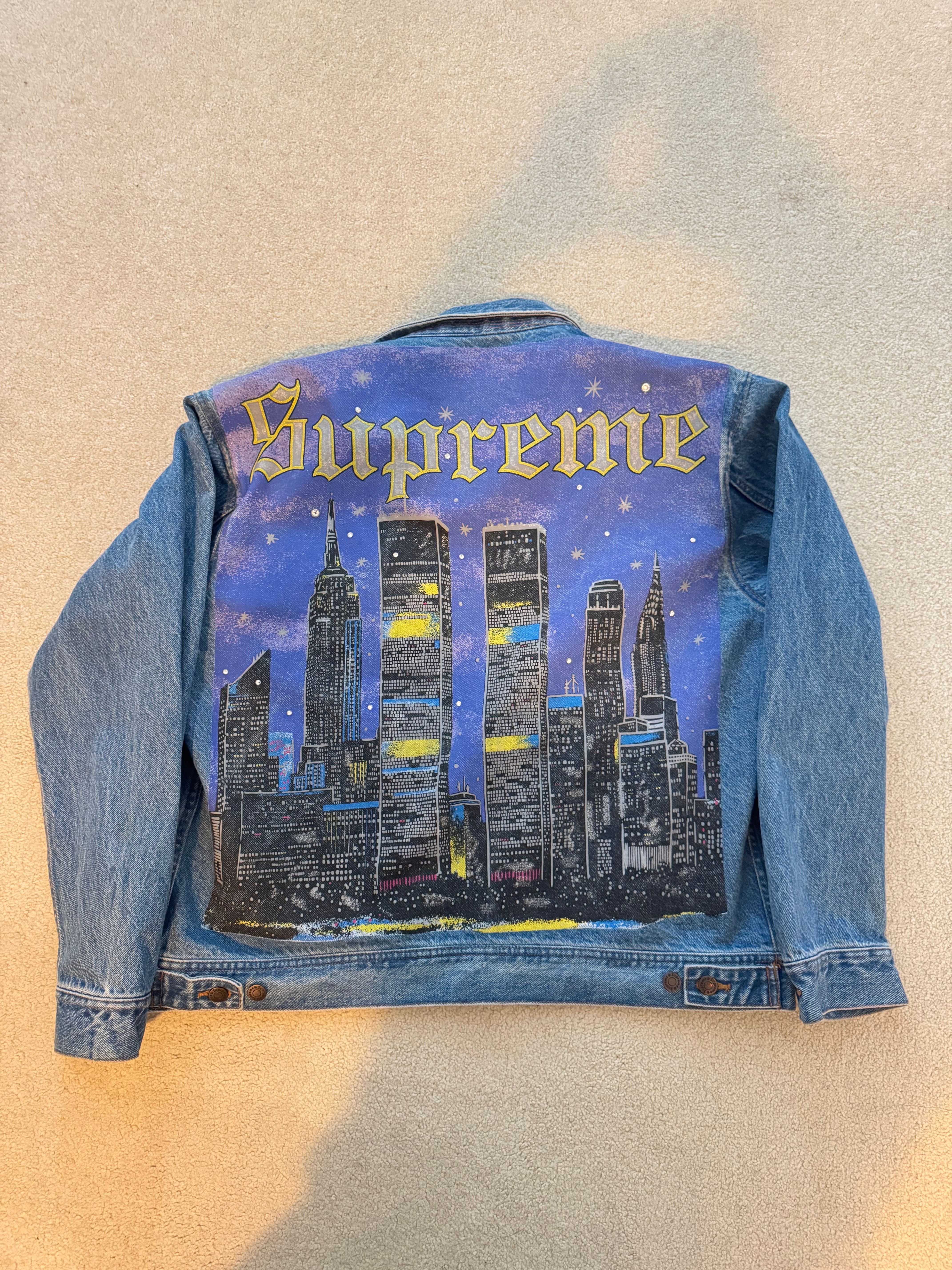 Supreme New York Painted Trucker Jacket "Blue"
