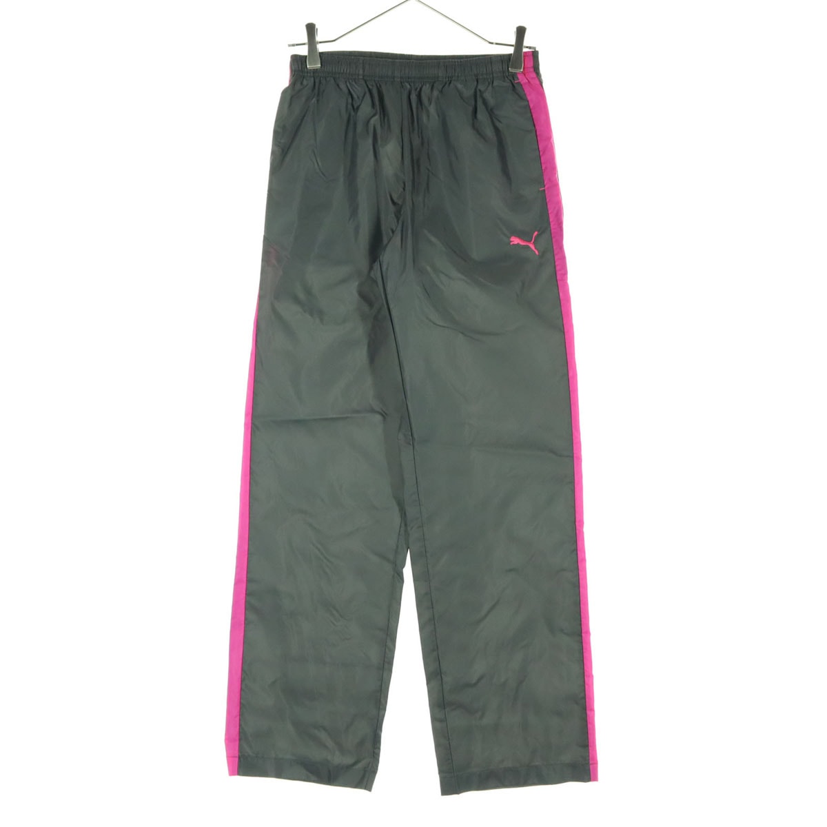 美品 PUMA プーマ ワンポイントロゴ ツートンカラー ナイロンパンツ M グレー
