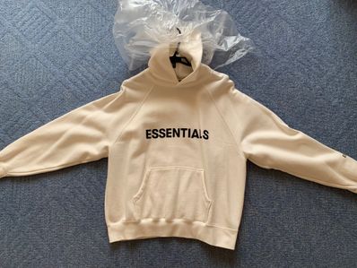 FEAR OF GOD ESSENTIALS 3D Silicon Applique Pullover Hoodie "White"