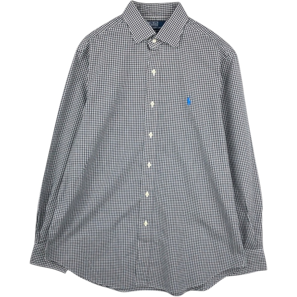 古着 ラルフローレン Ralph Lauren POLO by Ralph Lauren REGENT ワイドカラー ギンガムチェック 長袖 チェックシャツ メンズL相当/eaa676531