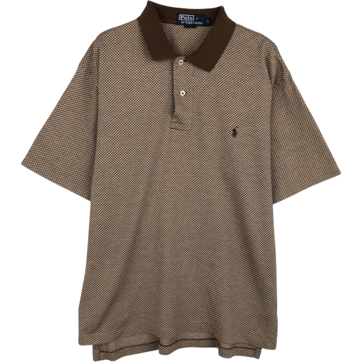 古着 ラルフローレン Ralph Lauren POLO by Ralph Lauren 千鳥格子柄 半袖 チェック ポロシャツ メンズL相当/eaa626905