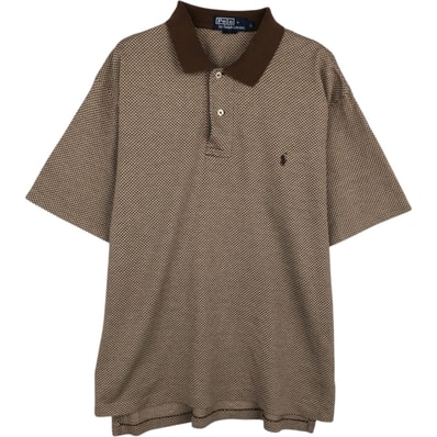古着 ラルフローレン Ralph Lauren POLO by Ralph Lauren 千鳥格子柄 半袖 チェック ポロシャツ メンズL相当/eaa626905