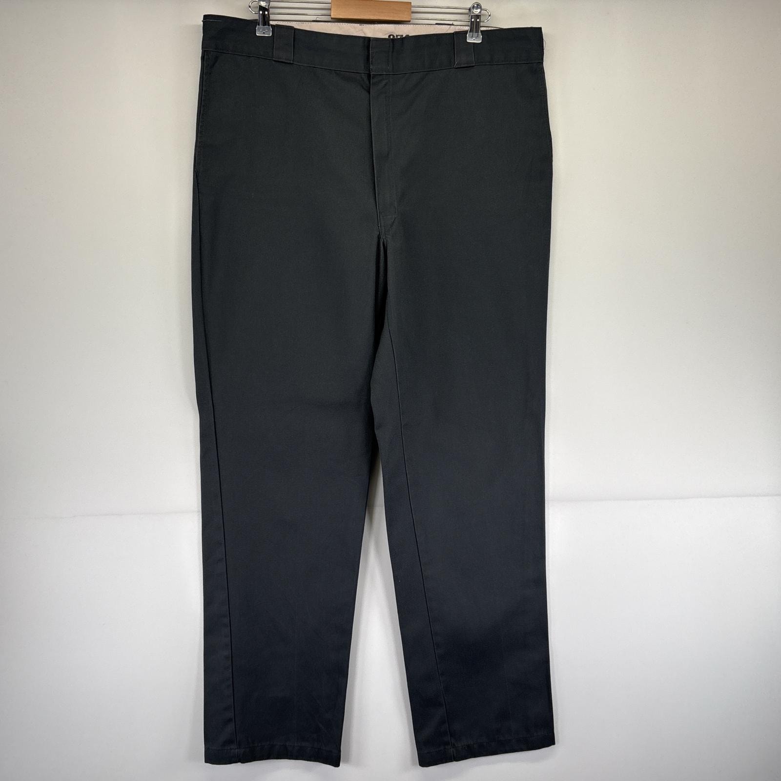古着 ディッキーズ Dickies ワークパンツ 874 ワンポイントロゴ 長ズボン チノパン 大きいサイズ 作業着 テーパード  ダークグレー メンズ