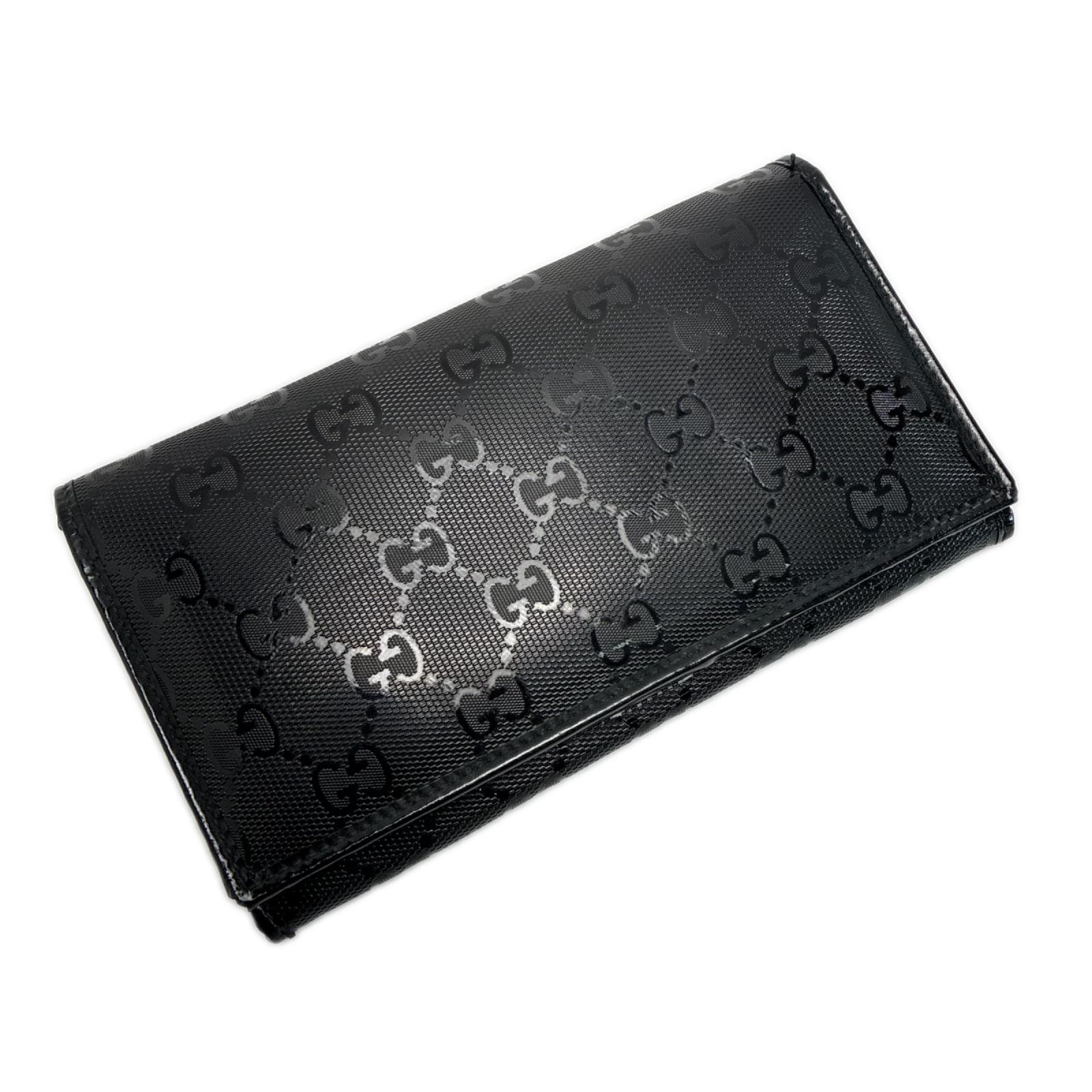 GUCCI グッチ GGインプリメ 2つ折り財布 長財布 245908 ブラック PVC レザー