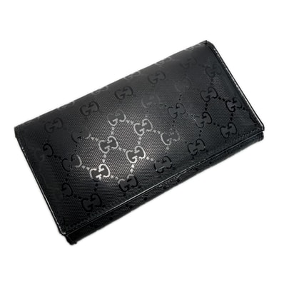 GUCCI グッチ GGインプリメ 2つ折り財布 長財布 245908 ブラック PVC レザー