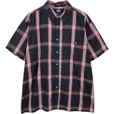 古着 ディッキーズ Dickies チェック柄 半袖 ワークシャツ ボックスシャツ メンズXL相当/eaa668062