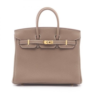 エルメス HERMES バーキン25 ハンドバッグ バッグ レザー トゴ トゴ エトゥープ K刻印(2025年製造) レディース グレー系 【中古】