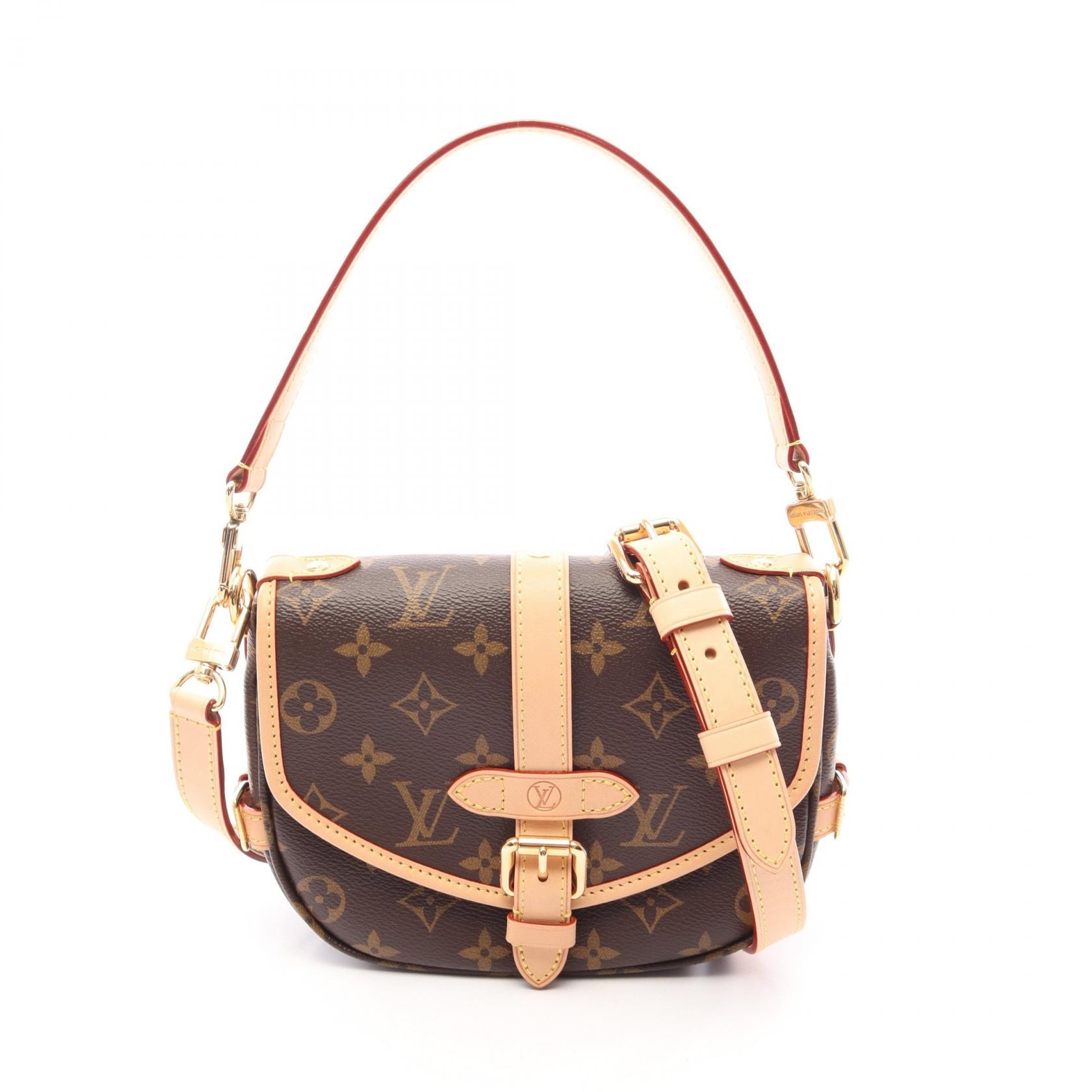 ルイ・ヴィトン LOUIS VUITTON ソミュールBB モノグラム 2WAY ハンドバッグ バッグ PVCコーティングキャンバス レザー モノグラム レディース ブラウン系 M46740 【中古】