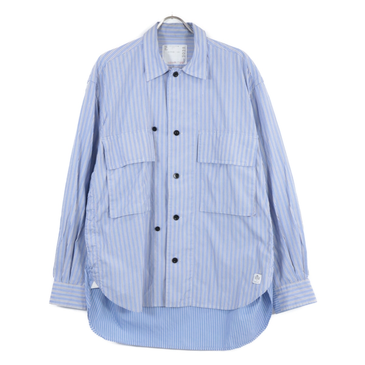 サカイ ×Thomas Mason 23SS ブルー 23ー03038M  コットンストライプシャツ 1