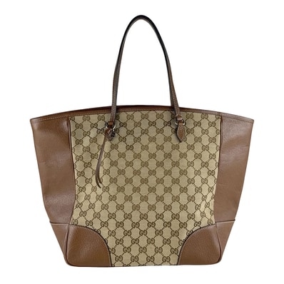 グッチ GUCCI ハンドバッグ GGキャンバス/レザー ブラウン レディース 323671【中古】 z9926