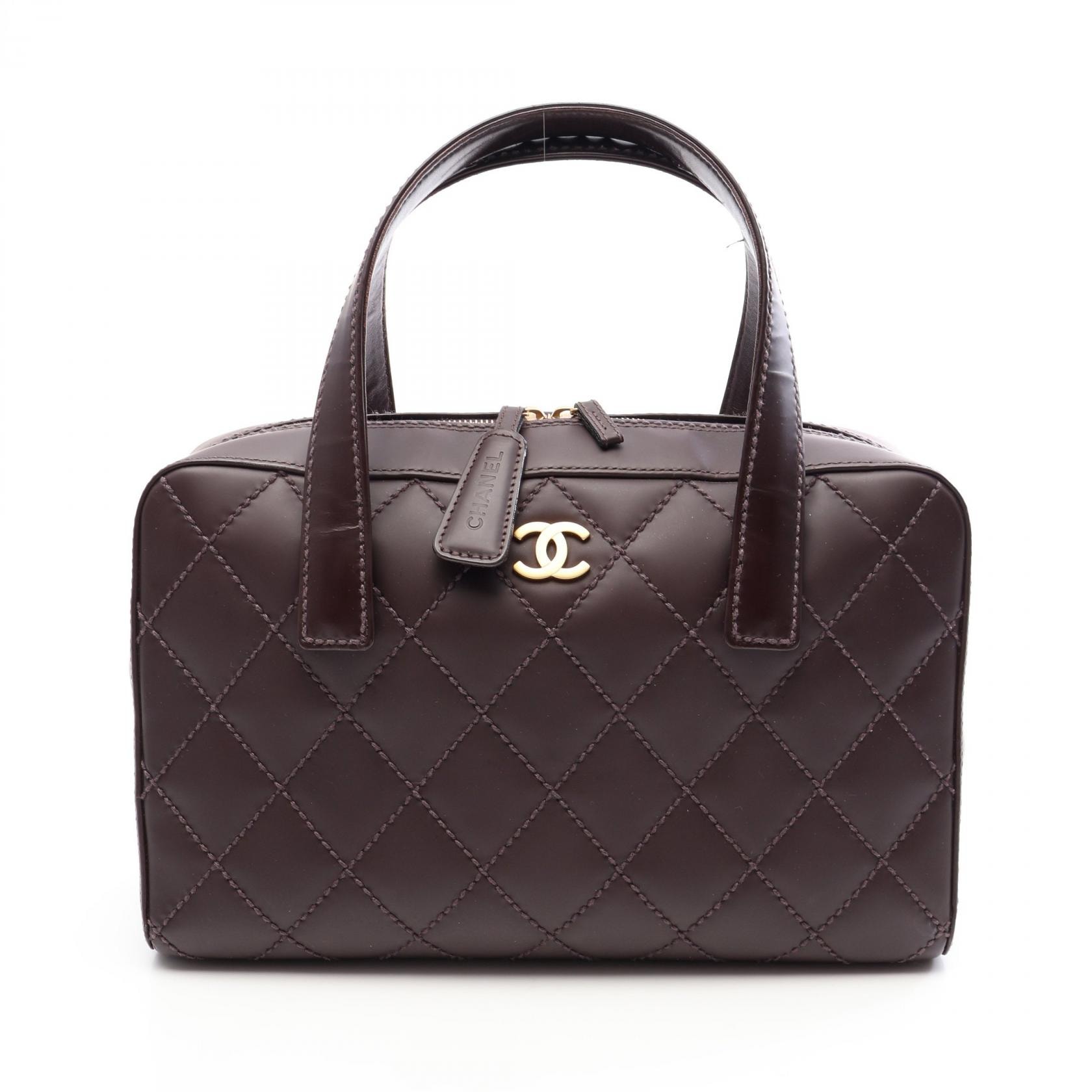 シャネル CHANEL ワイルドステッチ ハンドバッグ バッグ レザー レディース ボルドー系 【中古】