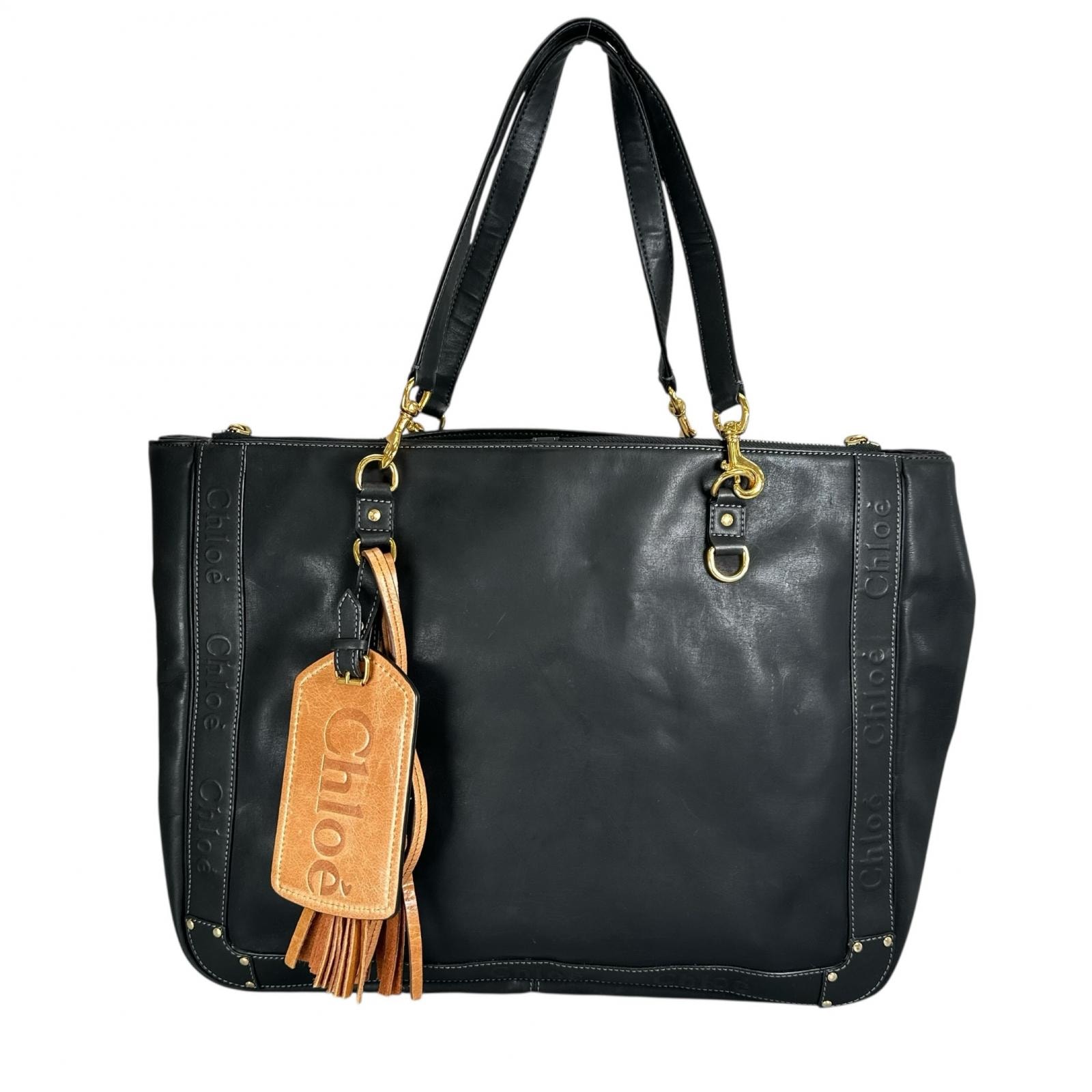 Chloe クロエ エデン 3S1123-311 トートバッグ レザー ブラック レディース【中古】