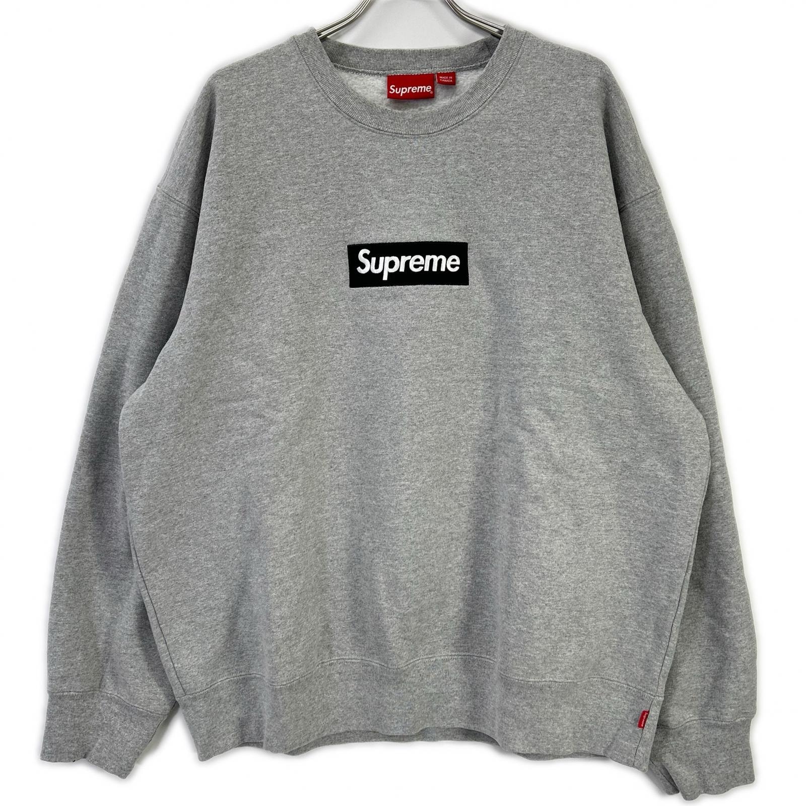シュプリーム 22AW グレー Box Logo Crewneck XL