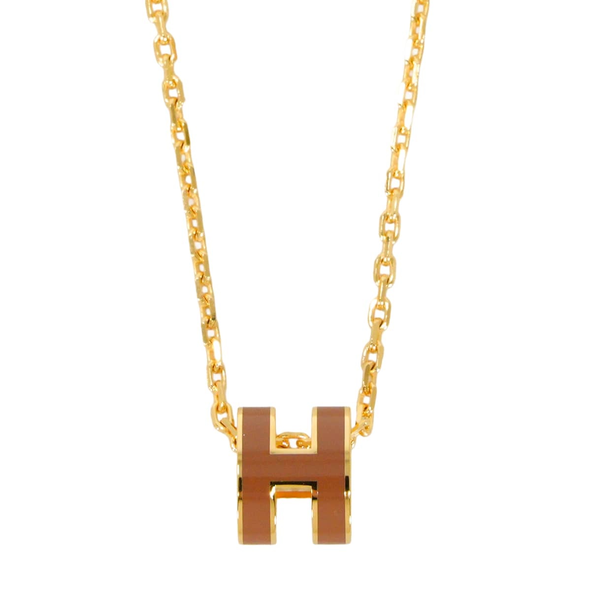 HERMES エルメス ネックレス ミニ ポップアッシュ ペンダント ニューゴールド ゴールドプレーテッド/ラッカー 新品