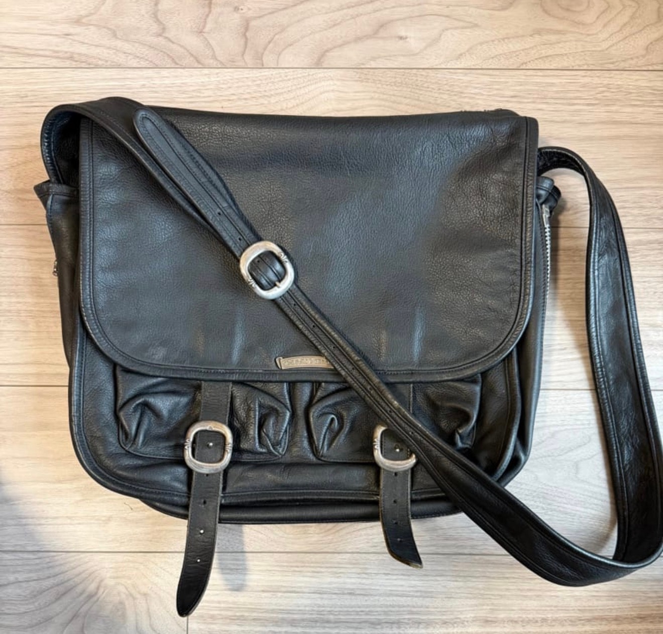 Chrome Hearts Large Gunslinger Strap Leather Shoulder Bag "Black"