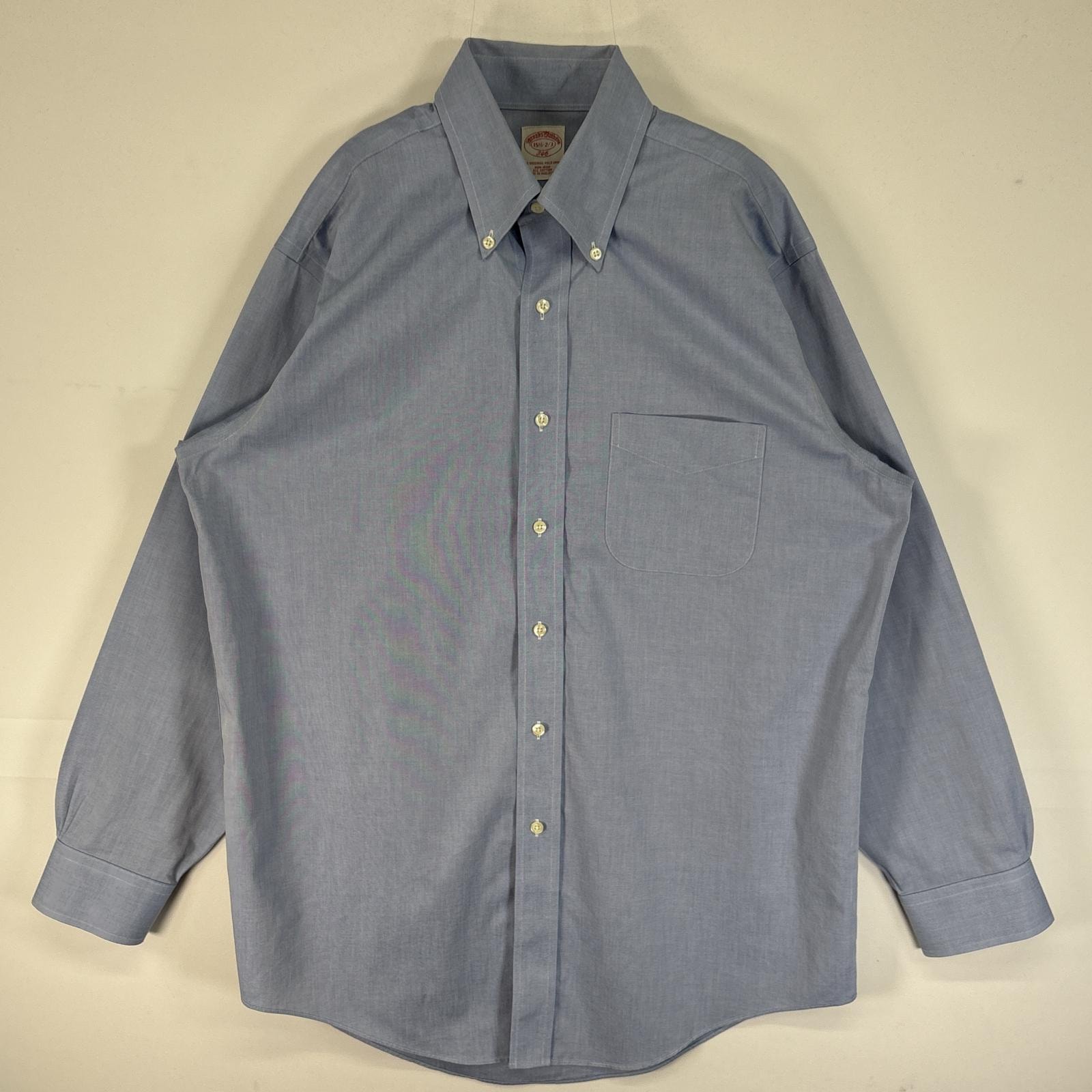 古着 ブルックスブラザーズ Brooks Brothers 長袖シャツ オックスフォード ボタンダウン 胸ポケ 346 15 1/2-2/3 M 水色 無地 メンズ