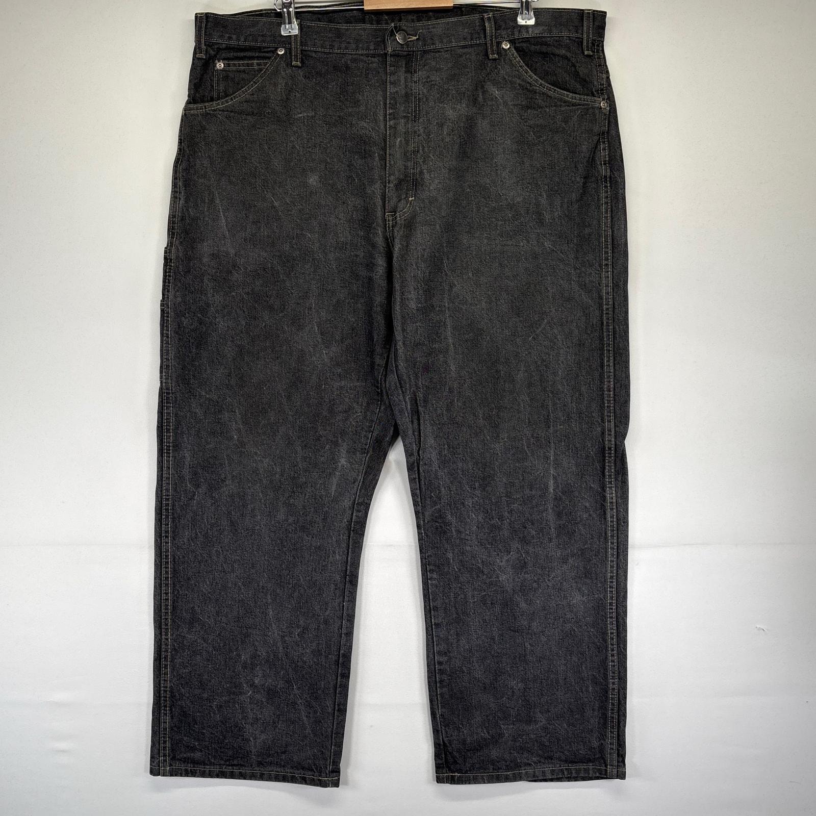 古着 ディッキーズ Dickies デニム パンツ ブラックデニム サイドポケット 大きいサイズ W42×L30  ブラック系 メンズ