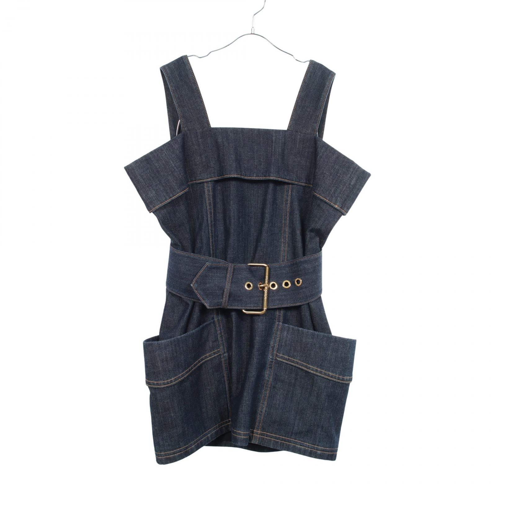 ルイ・ヴィトン LOUIS VUITTON デニム ワンピース 衣料品 トップス コットン レディース ネイビー系 RW231B CKJ FORO67 【中古】