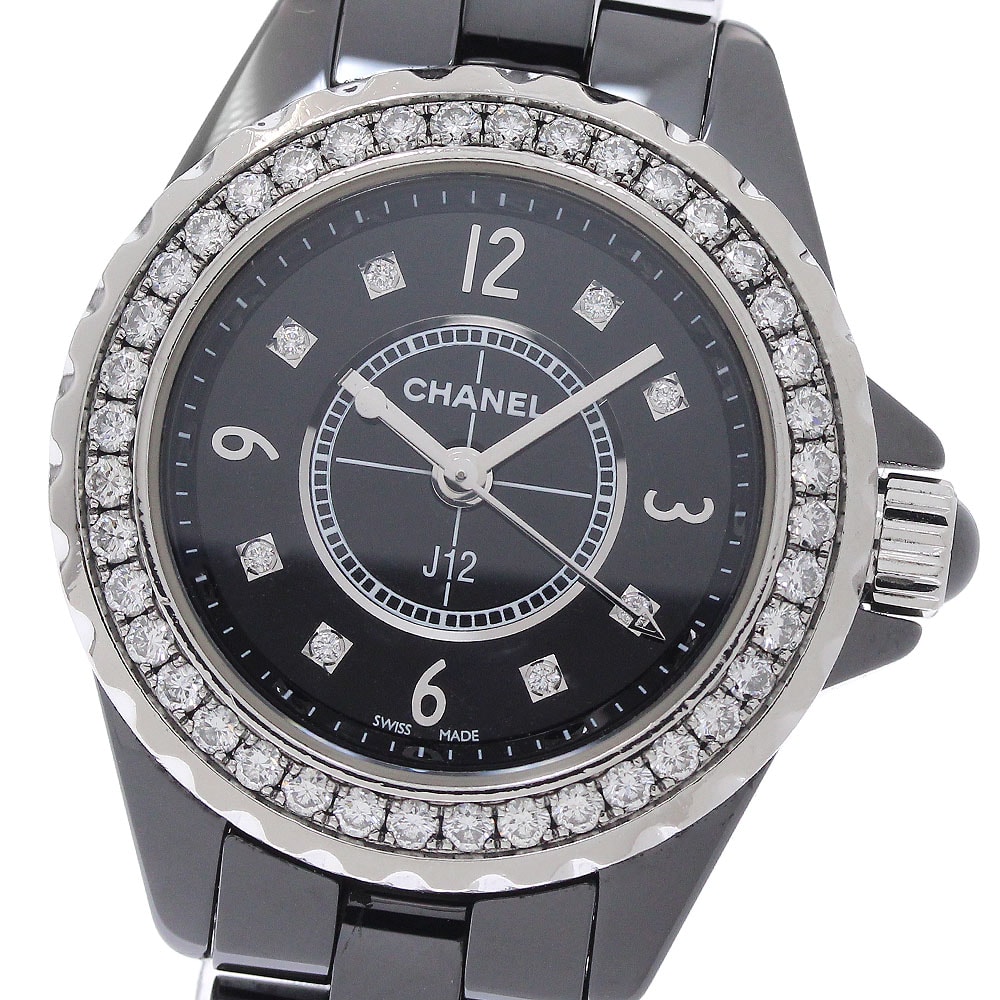 シャネル J12 ダイヤベゼル 8P H2571 レディース 【中古】