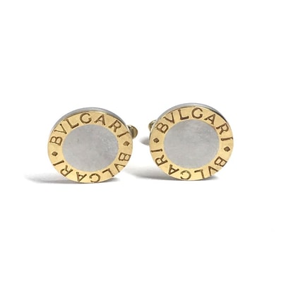 ブルガリ BVLGARI ブルガリブルガリ ロゴ K18 金 18K アクセサリー ジュエリー コンビ カフス K18 ゴールド