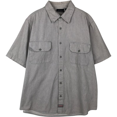 古着 ディッキーズ Dickies ストライプ柄 半袖 ワークシャツ メンズXXL相当/eaa647747