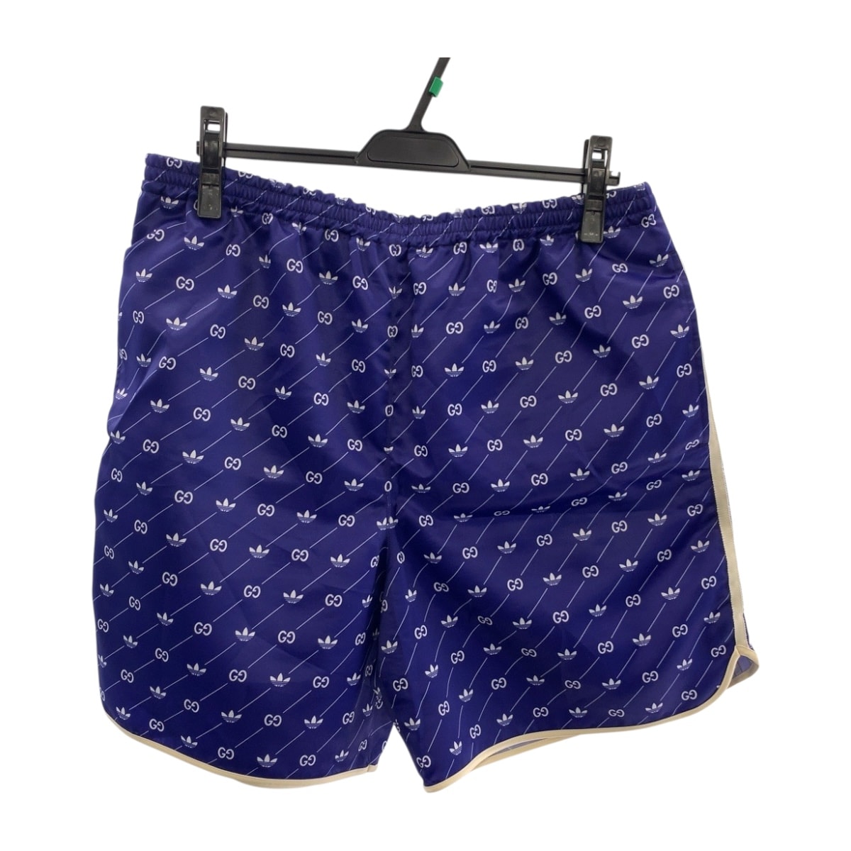美品 GUCCI グッチ アディダス コラボ サイズ52 ブルー ホワイト ポリエステル ショートパンツ ハーフパンツ 505285 【中古】
