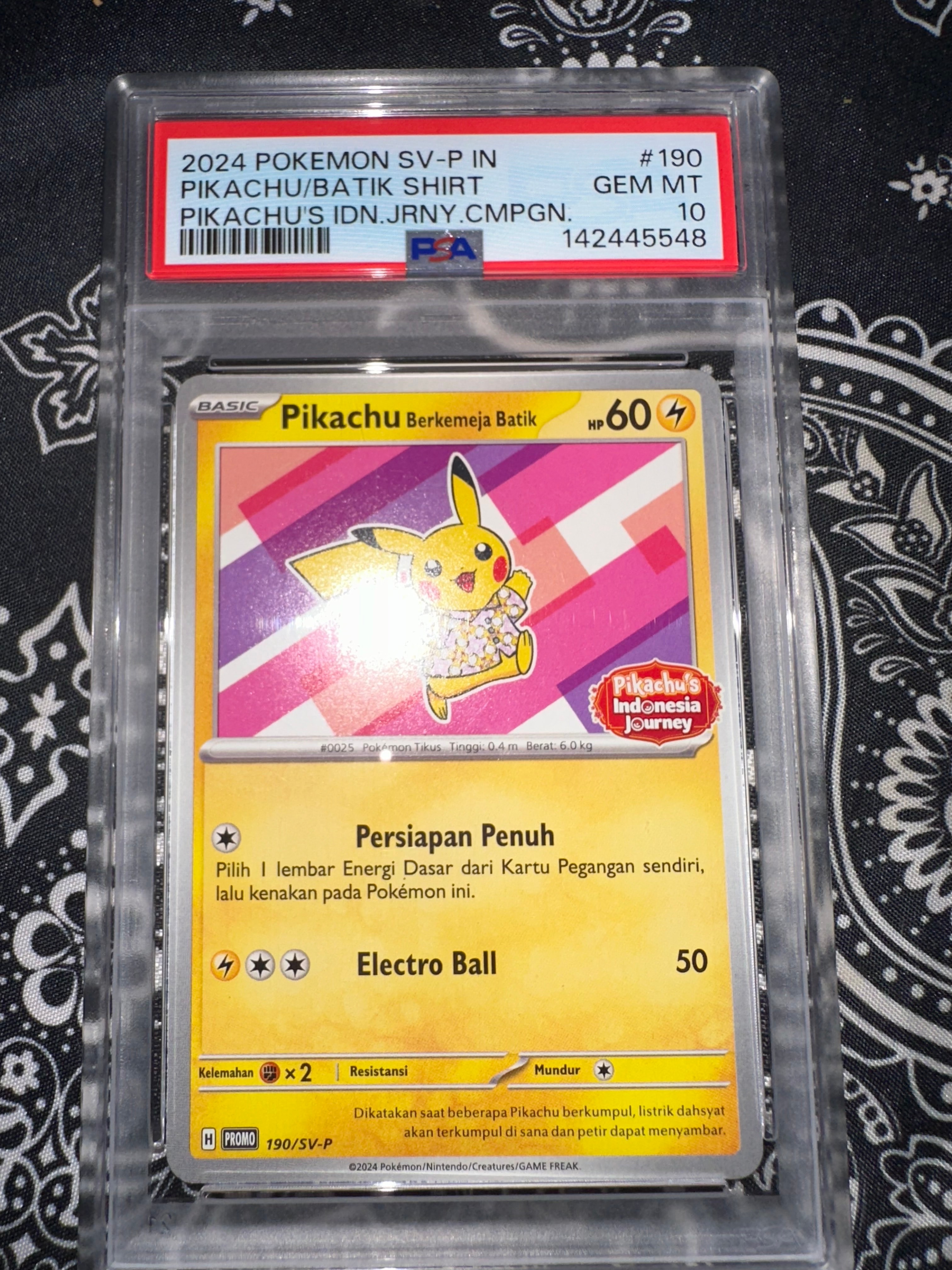 PSA10】バティックシャツを着たピカチュウ (フラワーピカチュウ柄) P