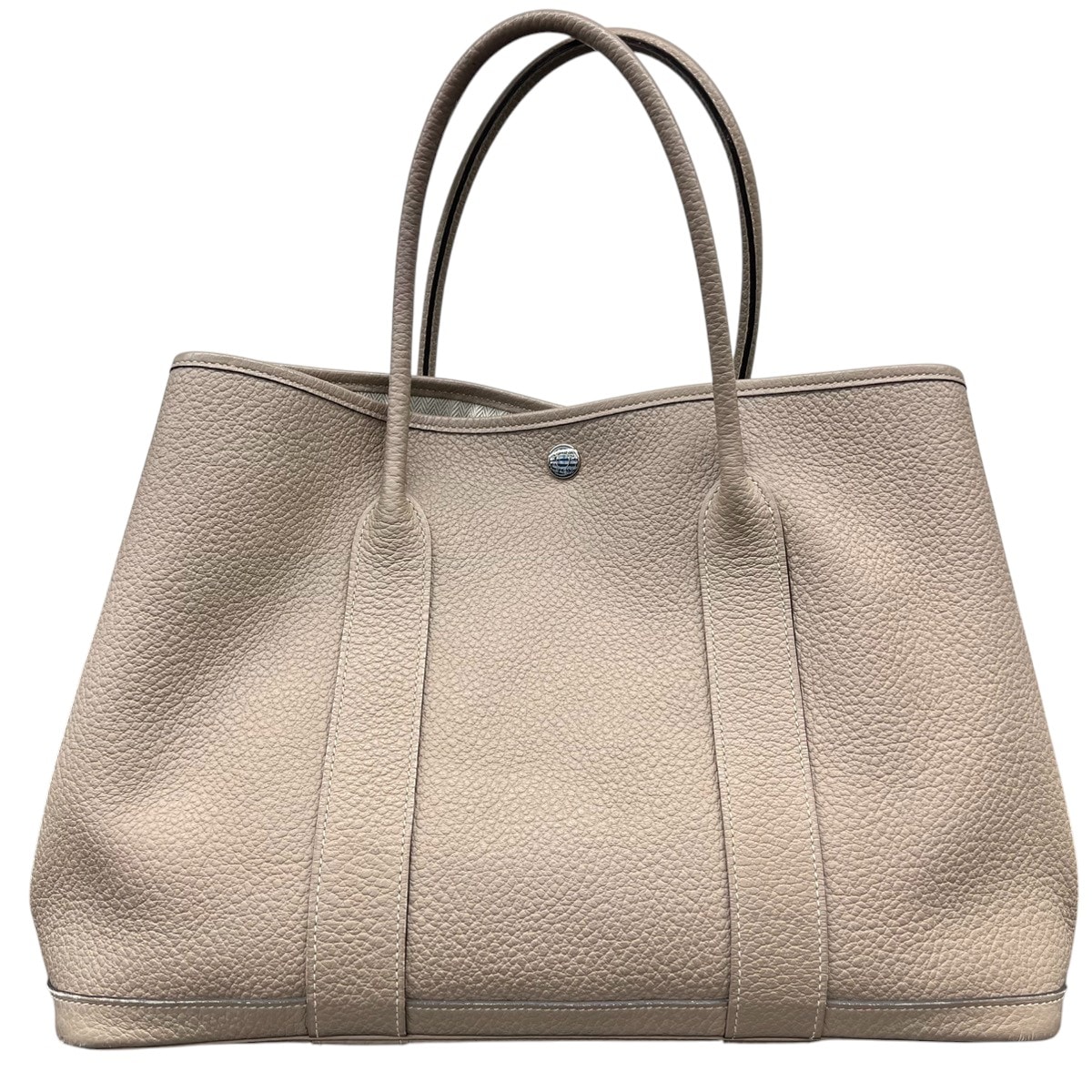 HERMES 美品 エルメス ガーデンパーティPM 36 トートバッグ トレンチ カントリー A刻印 2017年製造 レザー ベージュ ハンドバッグ 定番 ABランク 中古 鑑定済 エルメスバッグ