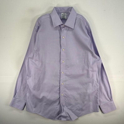 古着 ブルックスブラザーズ Brooks Brothers 長袖シャツ カラーステイ 1818 REGENT L パープル系 無地 メンズ
