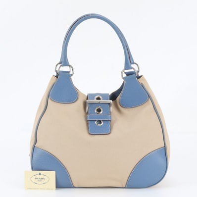 ■美品 プラダ ムーン BR0973 ショルダーバッグ レザー×キャンバス