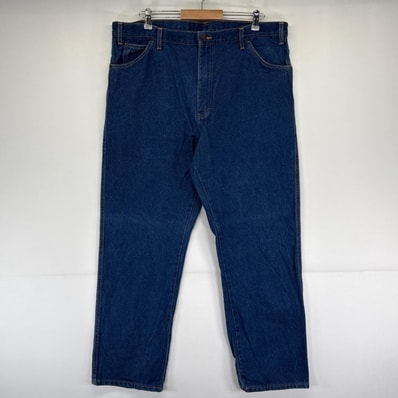 古着 ディッキーズ Dickies デニム パンツ ワーク ワンポイントロゴ 大きいサイズ ジーパン ストレート W40 L32 ブルー系 メンズ
