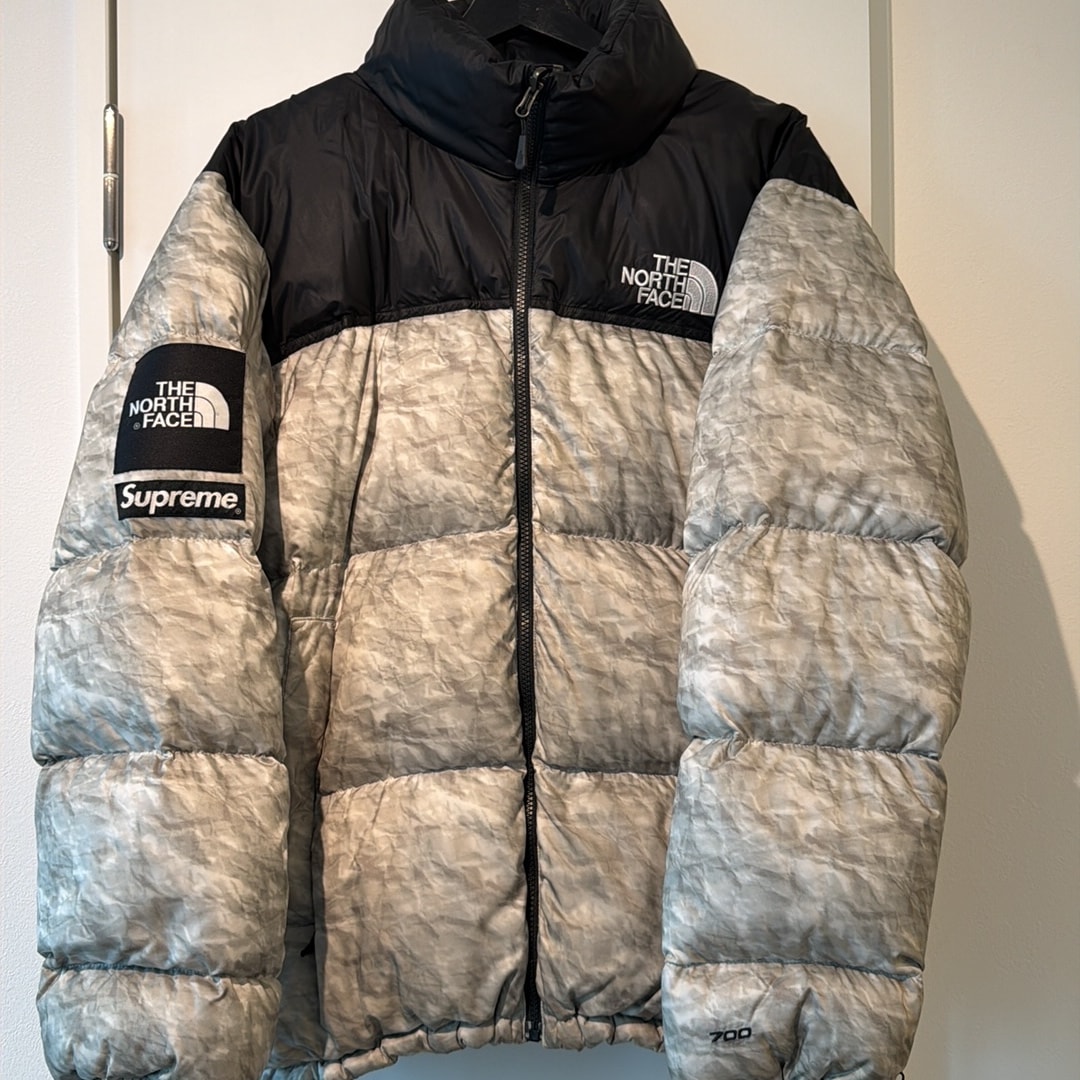 Supreme x The North Face Nuptse Jacket "White Paper Print"