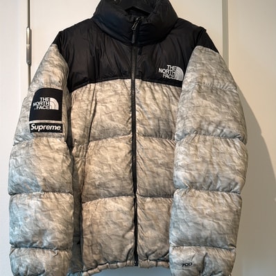 Supreme x The North Face Nuptse Jacket "White Paper Print"
