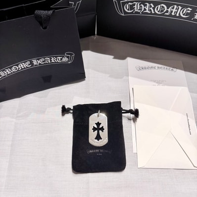 Chrome Hearts Cutout Cross Large Dog Tag Pendant Top SV925 "Silver"
