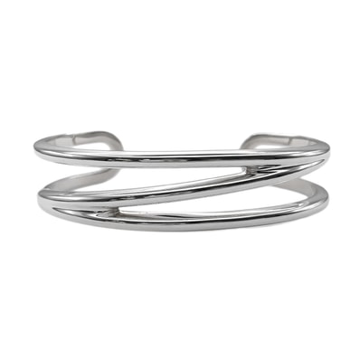 TIFFANY&Co. ティファニー ダイアゴナル バングル ブレスレット カフバングル SV925 16cm 新品仕上済 レディース 【中古】