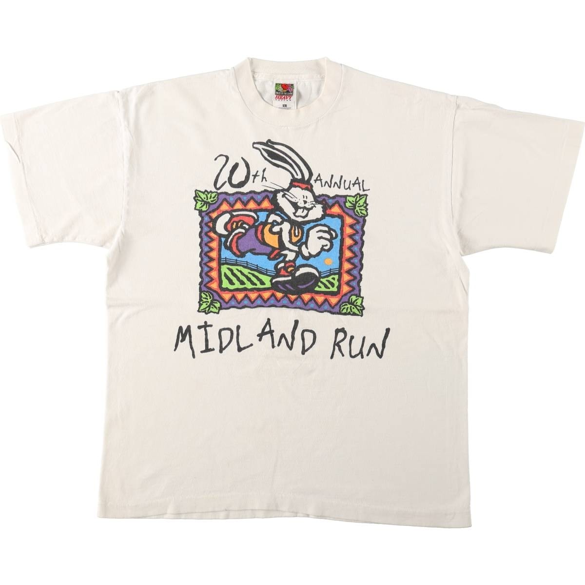 古着 90年代 フルーツオブザルーム FRUIT OF THE LOOM HEAVY cotton プリントTシャツ メンズL相当 ヴィンテージ/eaa642254