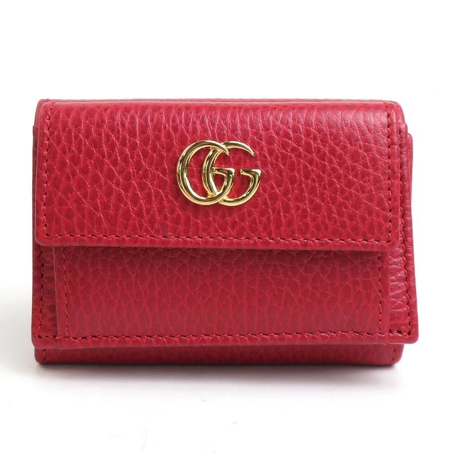 未使用に近い】グッチ GUCCI 三つ折り財布 GGマーモント レザー