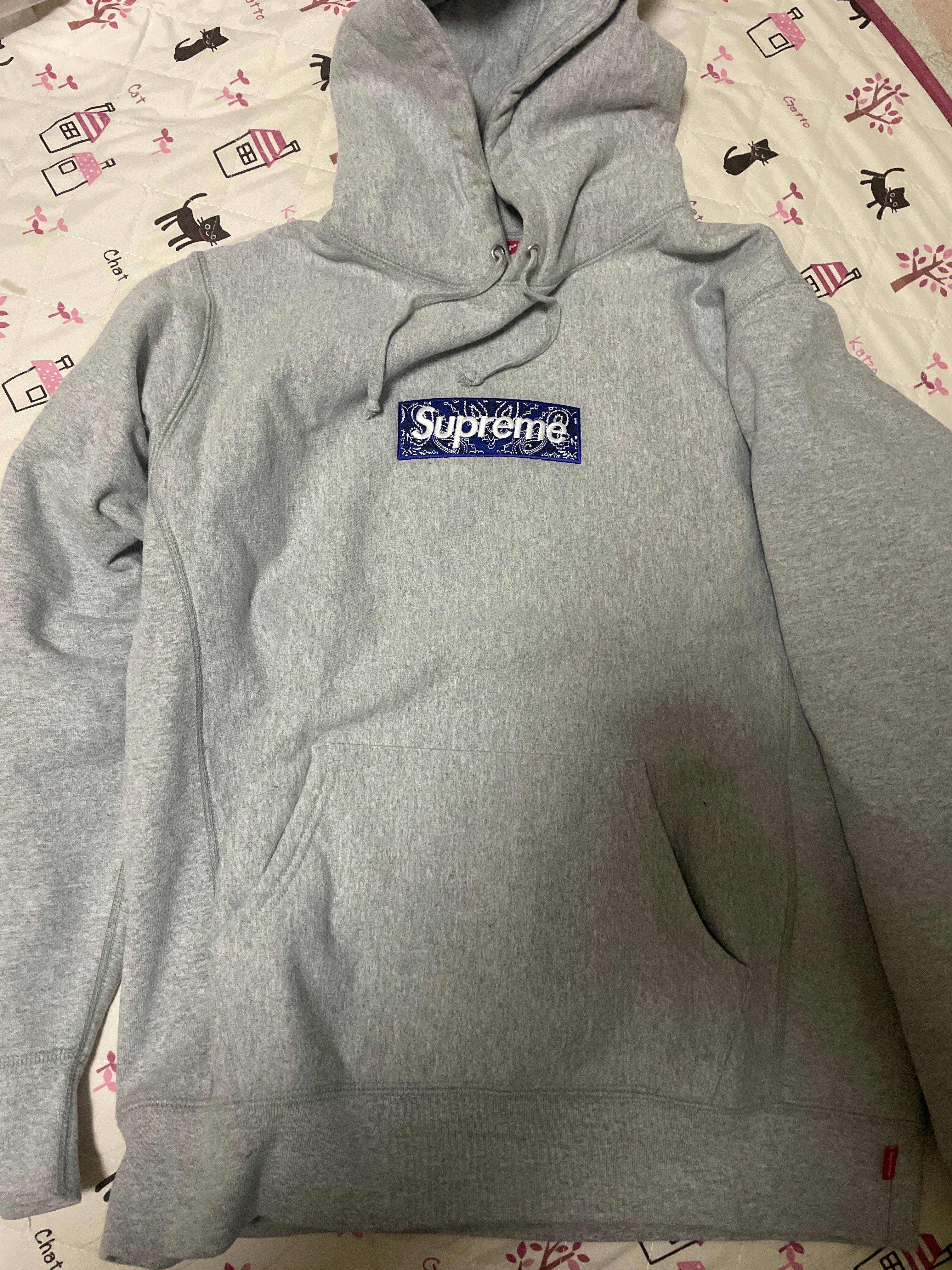 Supreme Bandana Box Logo Hooded Sweatshirt "Grey"