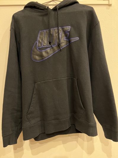 Supreme / Nike® Leather Appliqué Hooded Sweatshirt "Black"