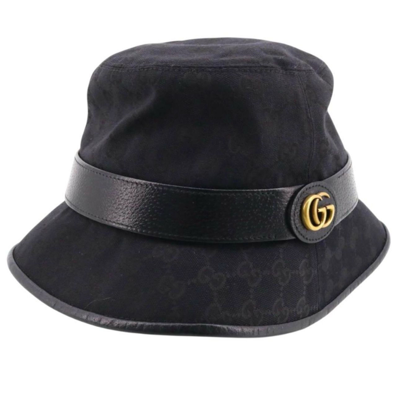 GUCCI GGキャンバス バケットハット フェドラ ブラック