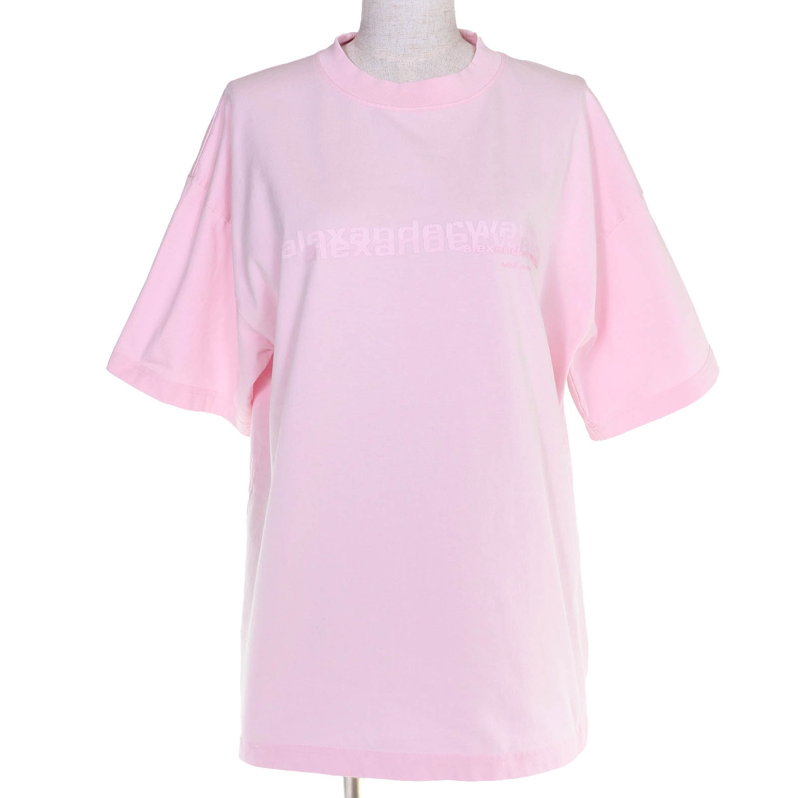 美品 アレキサンダーワン ロゴ 半袖Tシャツ ピンク XS UCC3251847