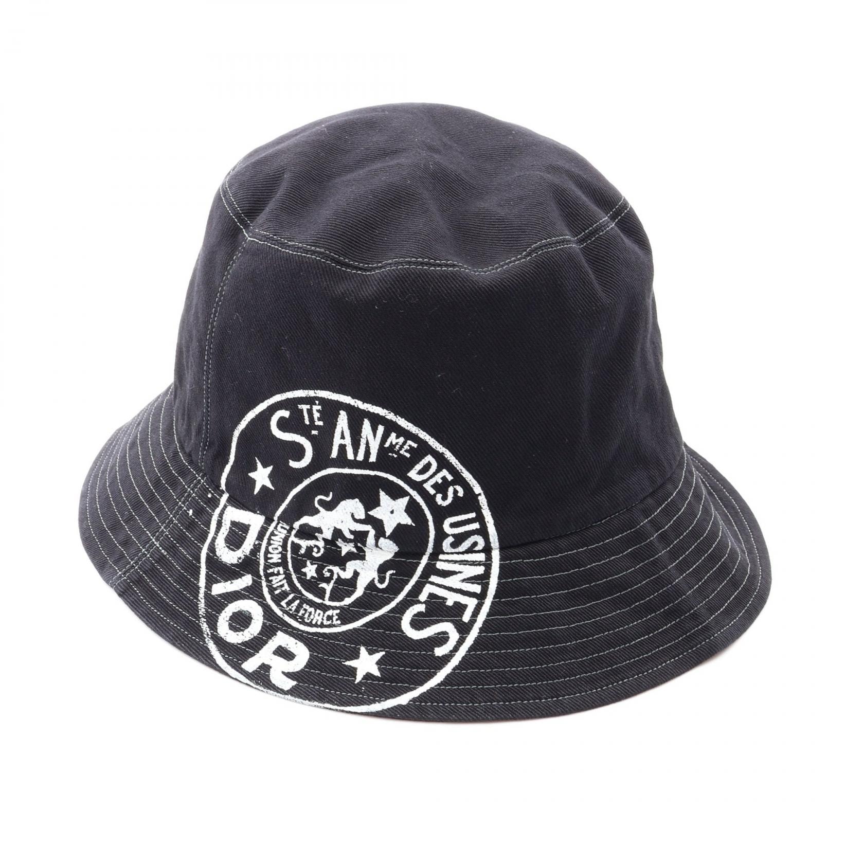 ディオール Dior ボブハット バケット ハット 帽子 コットン レディース ブラック系 【中古】