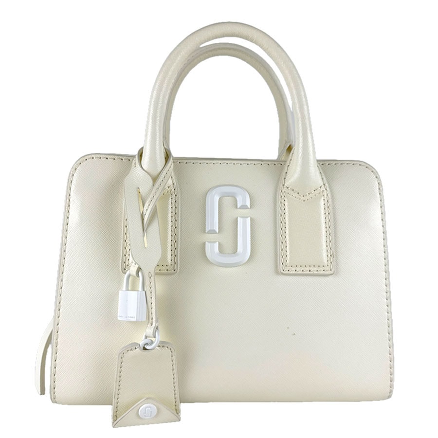 マークジェイコブス MARC JACOBS ハンドバッグ ショルダーバッグ THE LITTLE BIG SHOT レザー アイボリー レディース【中古】 z8701
