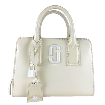 マークジェイコブス MARC JACOBS ハンドバッグ ショルダーバッグ THE LITTLE BIG SHOT レザー アイボリー レディース【中古】 z8701