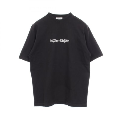 バレンシアガ BALENCIAGA SYMBOLIC LOGO オーバーサイズ 半袖Tシャツ 衣料品 トップス コットン メンズ レディース ブラック系 【中古】