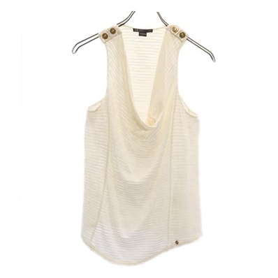 ARMANI EXCHANGE アルマーニエクスチェンジ ボーダー ノースリーブ タンクトップ S ホワイト系